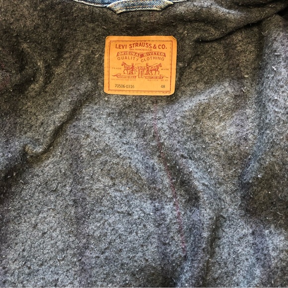 SOLD 1990s Levi's Blanket Lined Red Tag Made in USA Denim Jacket 70506-0316 - Picture 12 of 16